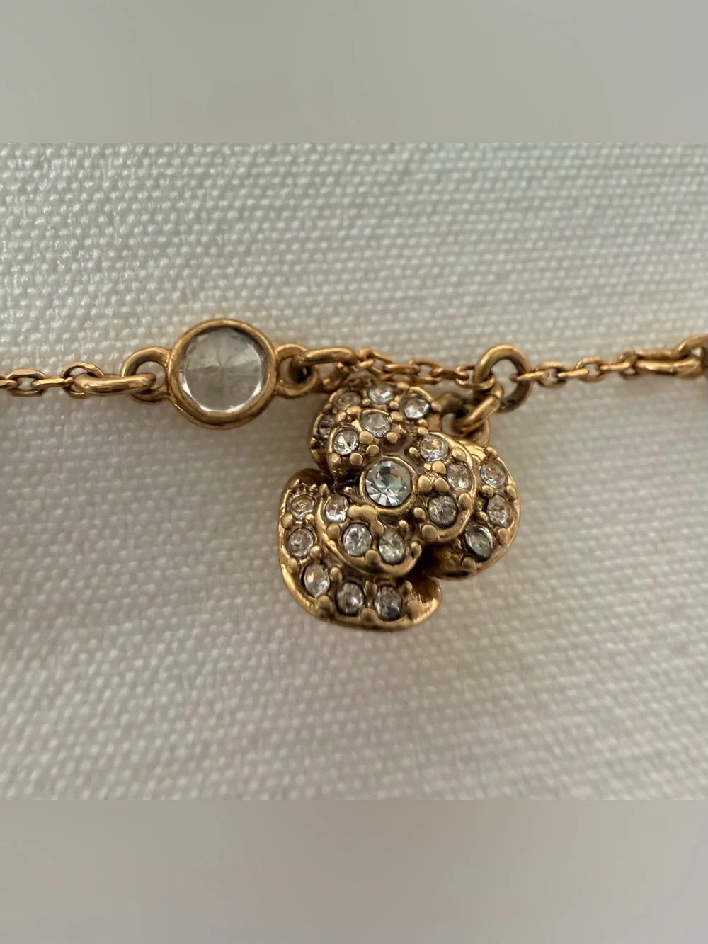 Kate Spade Gold Tone Imitation Pearl Charm Necklace